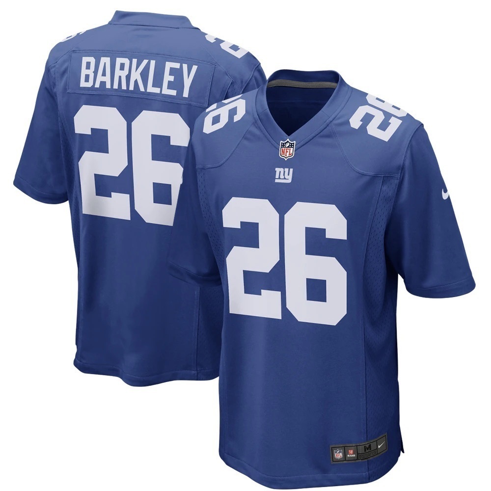 Saquon Barkley New York Giants Nike Game Player Jersey – Royal youth large lg l‌
